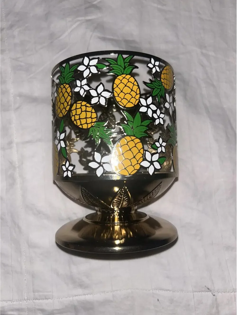 Bath & Body Works Pineapple & Plumeria 3 Wick Candle Holder